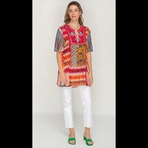 Red Printed boho Tunic/ Top